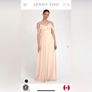 NWT Jenny Yoo Mila Dress - blush, chiffon flowy dress